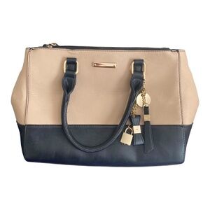 Women CALL IT SPRING Large Purse Crossbody Bag Beige and Black